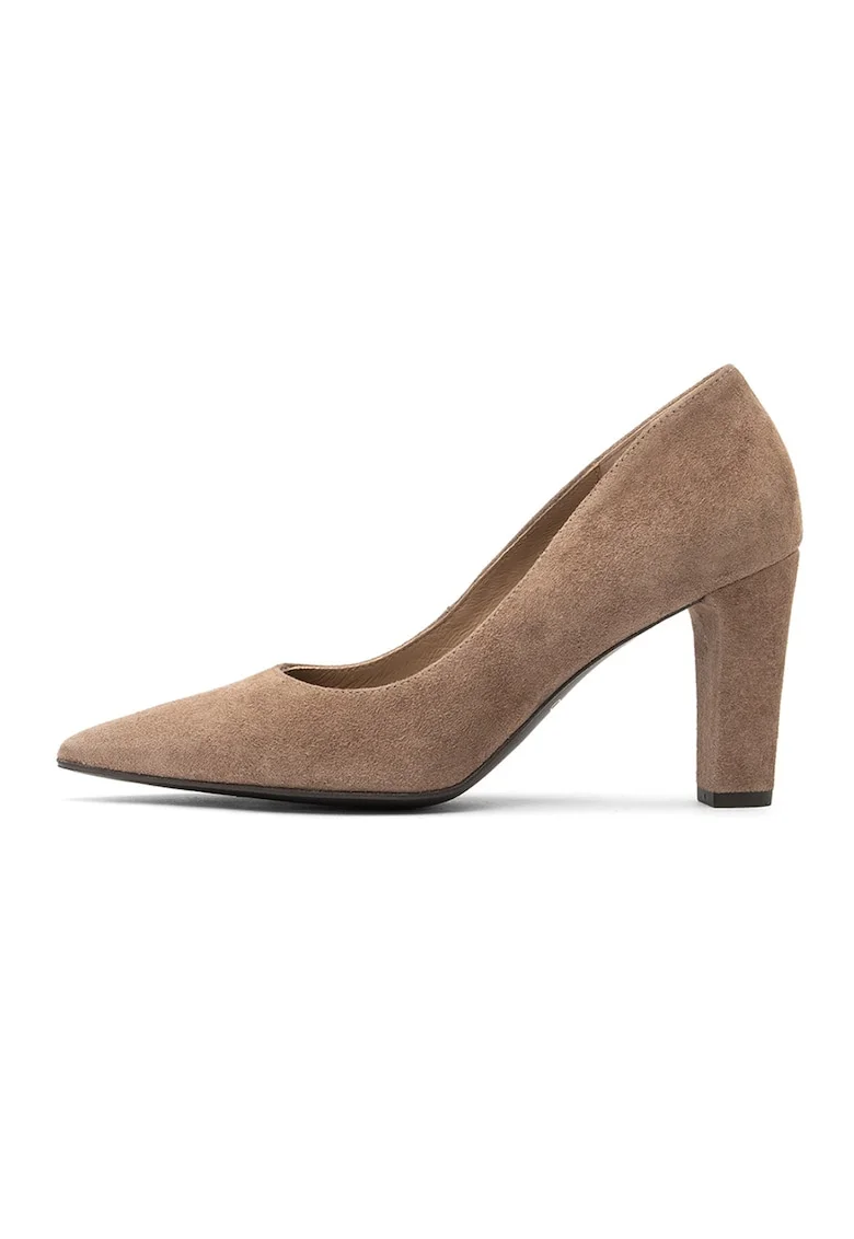 Pantofi de piele cu toc masiv Phoebe, Bej