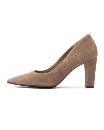 Pantofi de piele cu toc masiv Phoebe, Bej