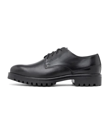 Pantofi din piele intoarsa cu sireturi, Negru