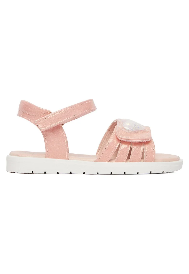 Sandale  roz, piele ecologica, sistem inchidere Velcro, Roz