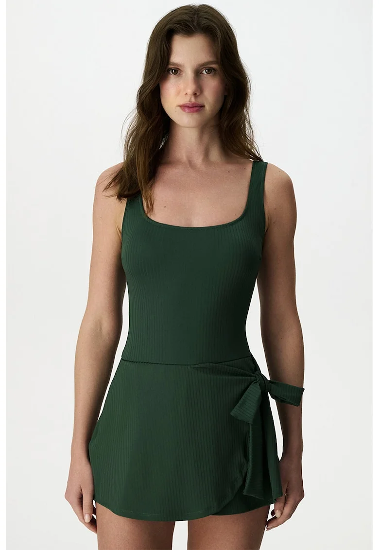 Costum de baie intreg cu decolteu patrat, Verde