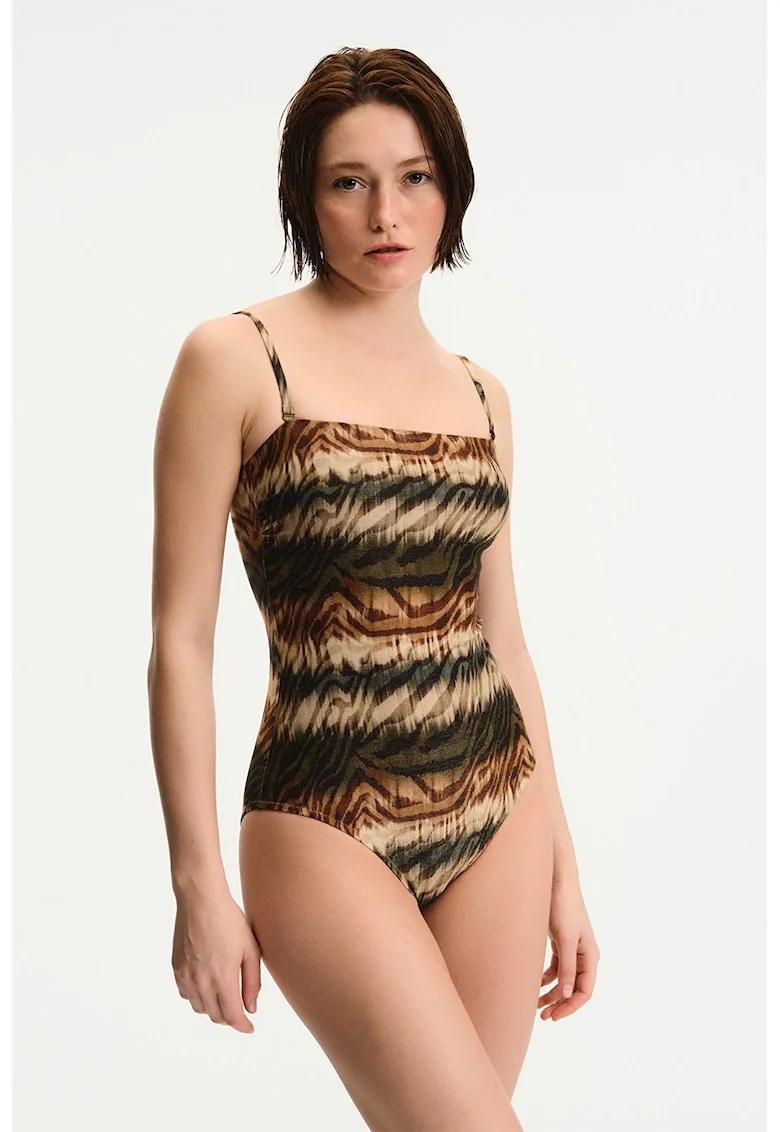 Costum de baie intreg cu bretele detasabile, Multicolor