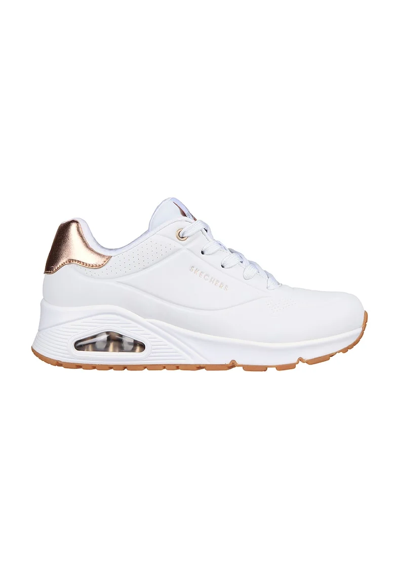 Pantofi sport wedge Uno - Golden Air, Alb/Auriu rose
