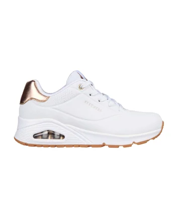 Pantofi sport wedge Uno - Golden Air, Alb/Auriu rose