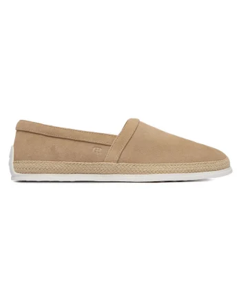 Espadrile barbati  piele intoarsa, bej, stil casual, varf rotund