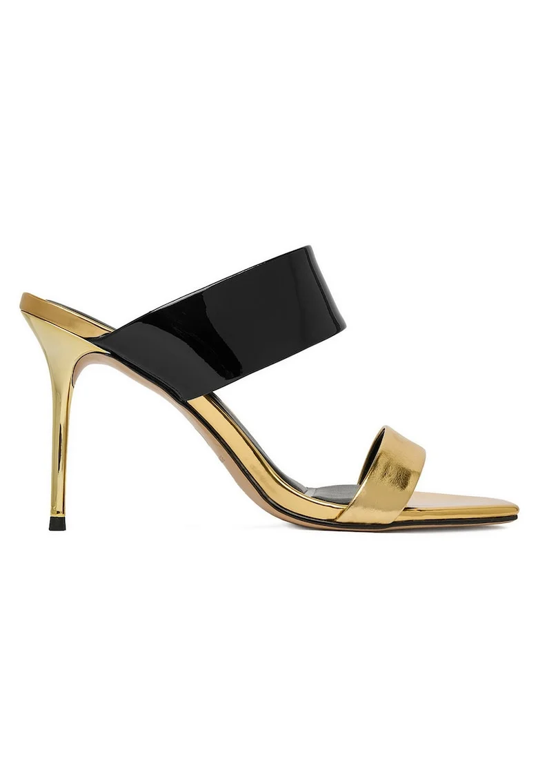Sandale dama  piele naturala, toc elegant, negru, weCare, Negru