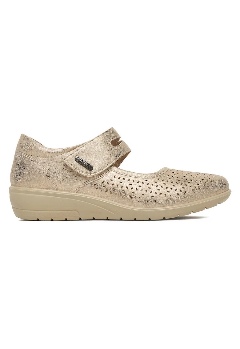 Pantofi dama  aurii, din material moale