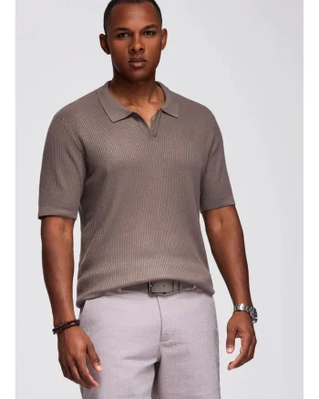 Tricou polo striat