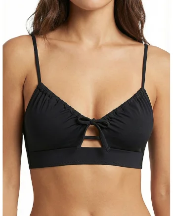 Top de plaja fara inchidere, Negru