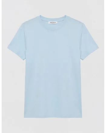 Tricou cu model uni, Albastru pastel