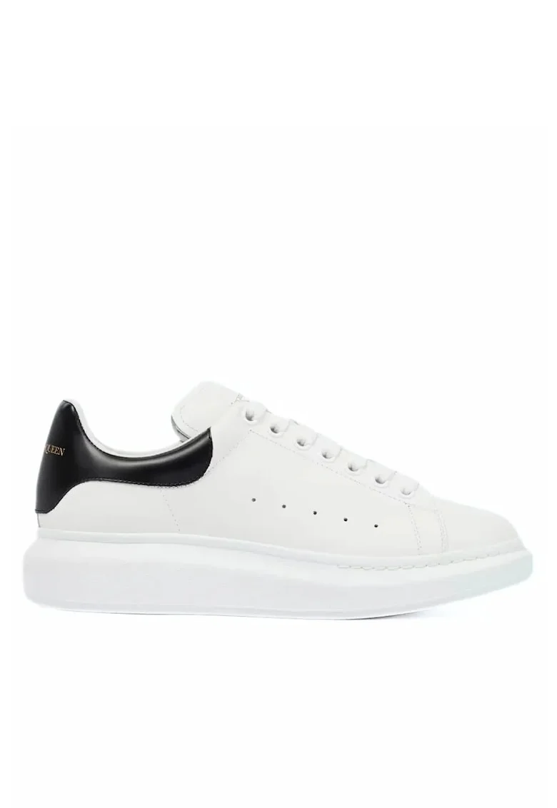 Oversized leather Man sneakers Full White, Alb/Negru