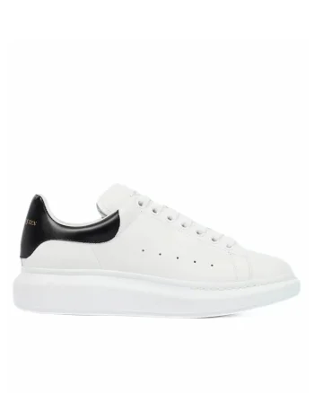 Oversized leather Man sneakers Full White, Alb/Negru