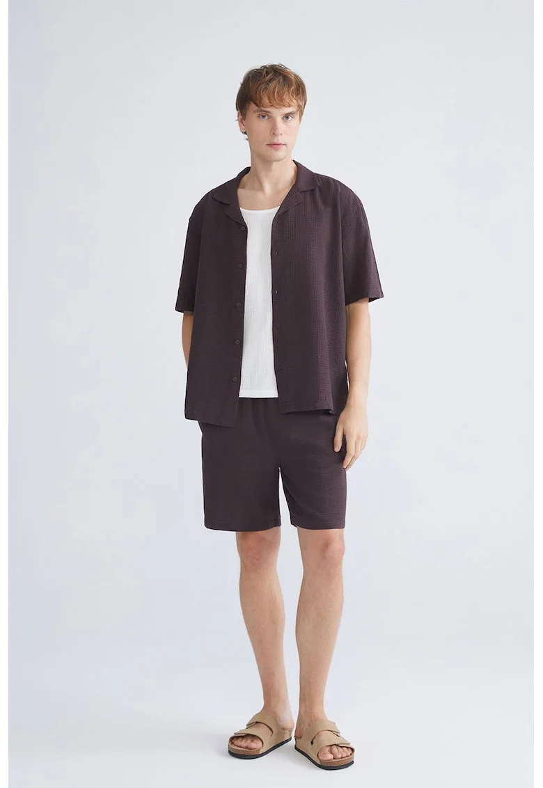 Pantaloni scurti relaxed fit din bumbac, Maro inchis