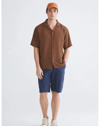 Pantaloni scurti din bumbac cu buzunare oblice frontale, Bleumarin