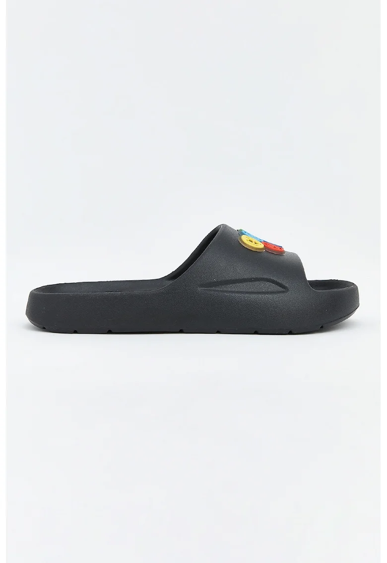 Papuci cu model grafic, Verde/Negru stins/Albastru