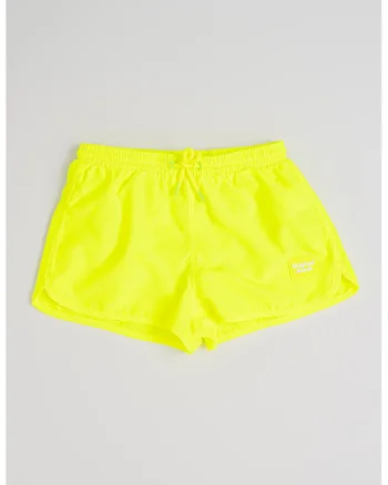 Pantaloni scurti de baie cu model uni, Verde neon