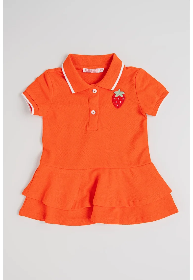 Rochie polo cu aplicatie cu model capsune, Rosu