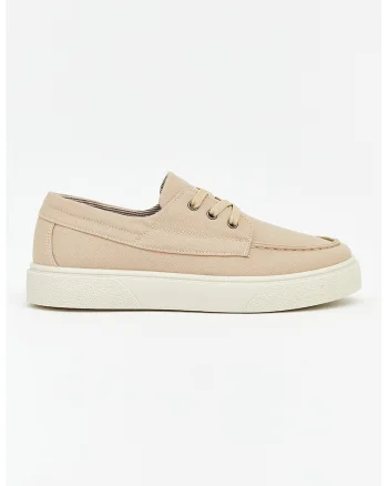 Pantofi sport din material textil, Bej inchis