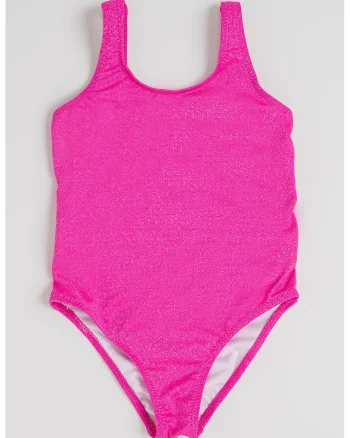 Costum de baie intreg cu model uni, Fucsia