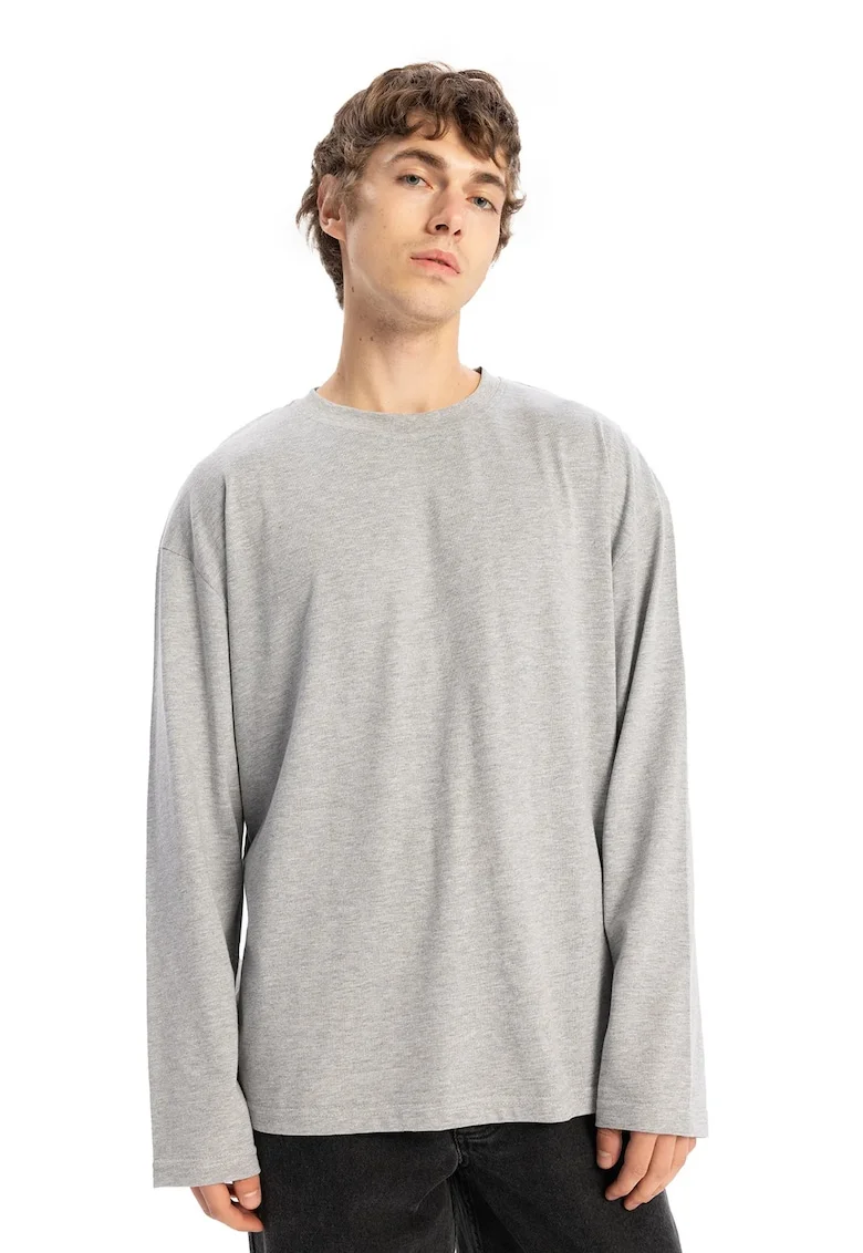 Bluza  gri cu maneca lunga, Gri