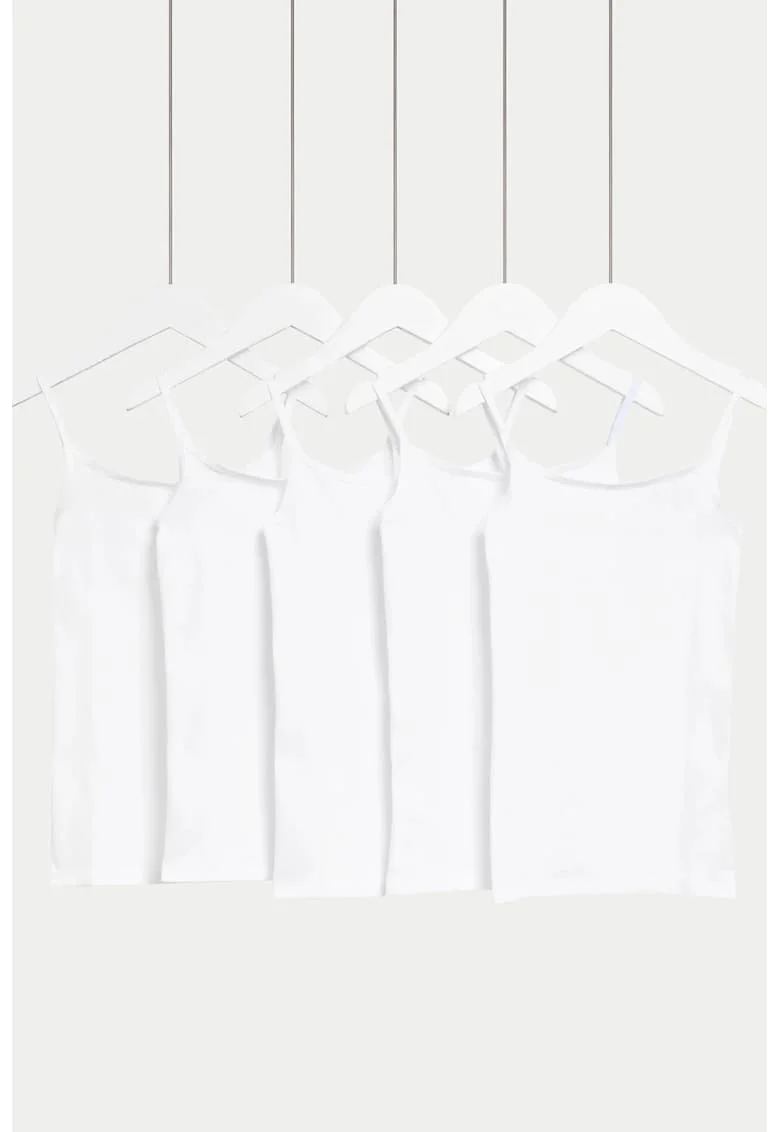 Set de 5 piese de topuri, Alb