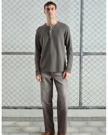 Bluza Barbati  Slim Fit, elastic, natural, poliester-viscoza, Gri