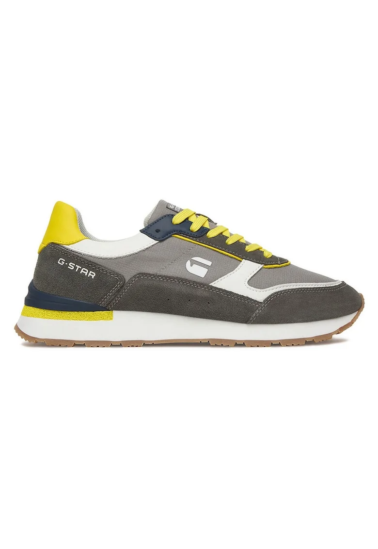 Tenisi barbati, G-Star Raw, piele naturala, gri, sistem inchidere siret, varf rotund, Gri