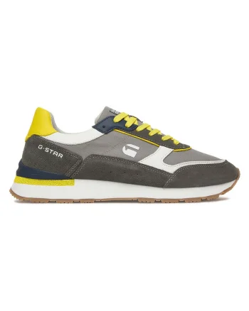 Tenisi barbati, G-Star Raw, piele naturala, gri, sistem inchidere siret, varf rotund, Gri