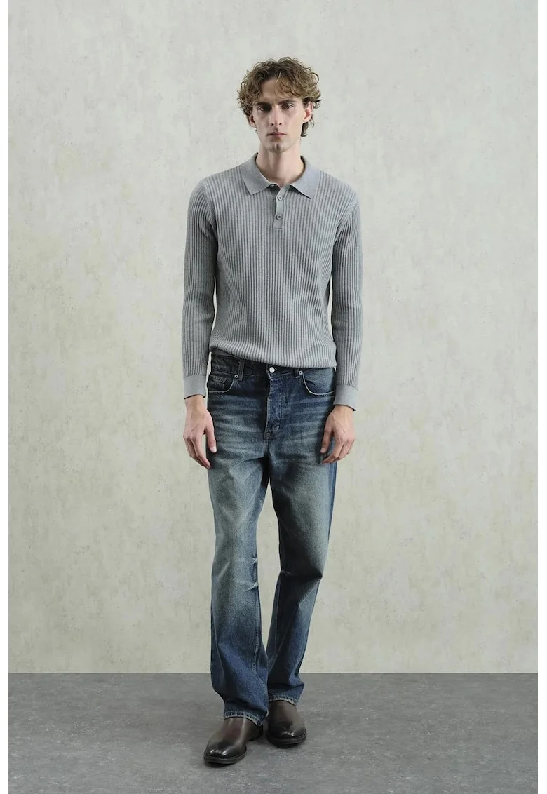 Bluza polo  Slim Fit, Gri