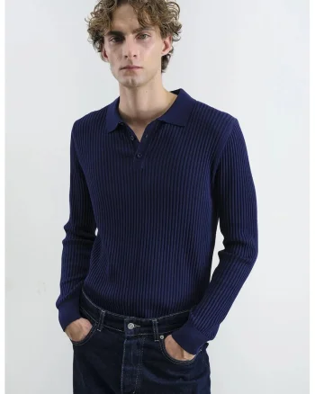 Bluza polo barbati  Slim Fit, Bleumarin