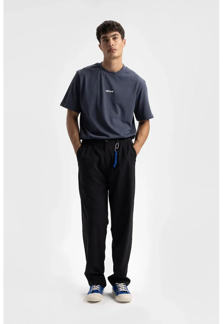 Tricou Barbati,  decolteu rotund, croiala relaxata, albastru, poliester, Bleumarin