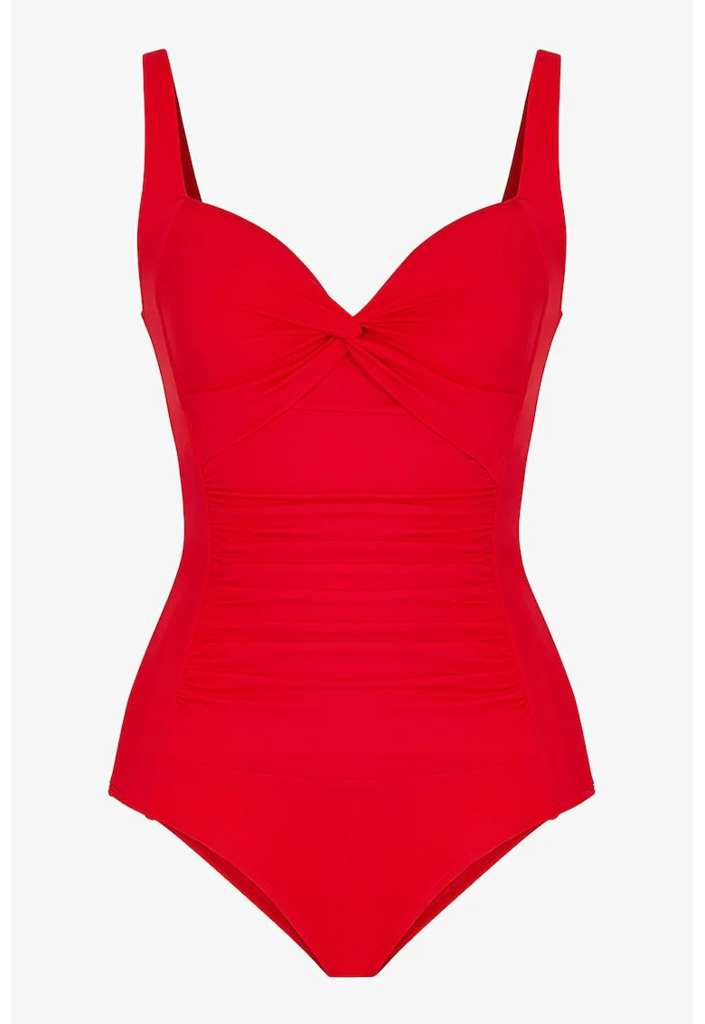 Costum de baie intreg cu drapaje, Rosu