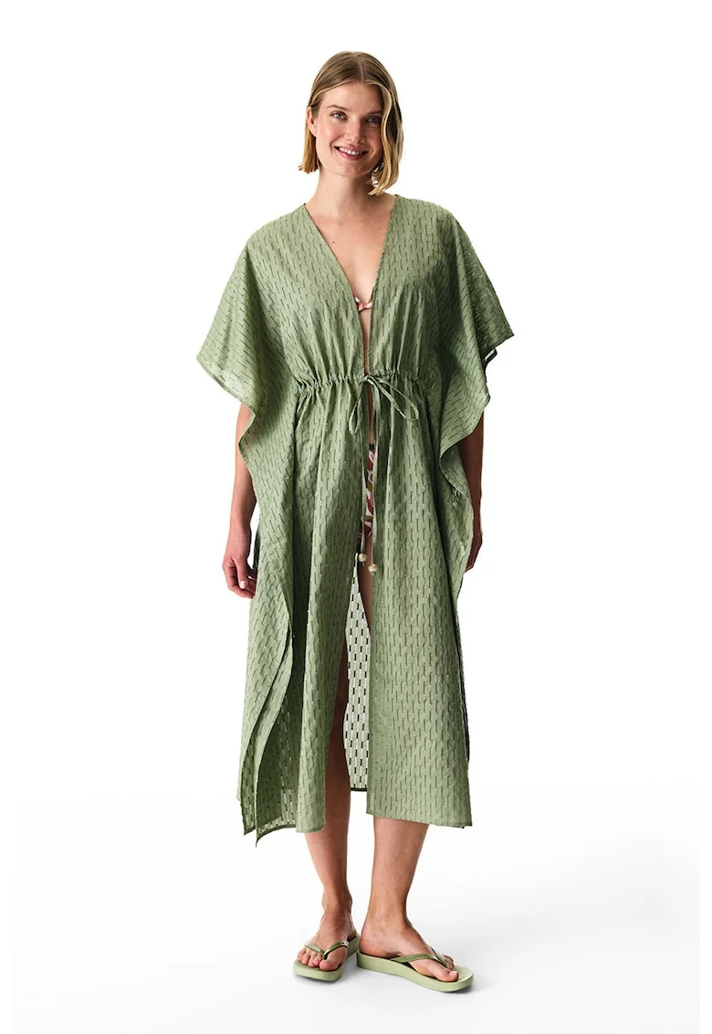 Rochie cu perforatii, Verde stins