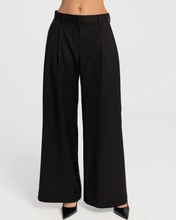 Pantaloni cu buzunare Estra, Negru