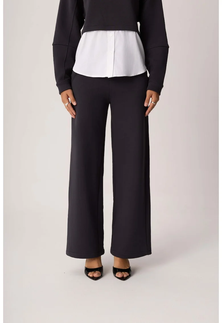 ICON Pantaloni sport dama din bumbac gri antracit casual confortabili, Gri antracit