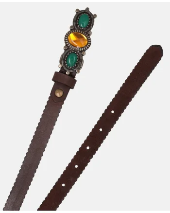 Curea din piele cu pietre decorative,