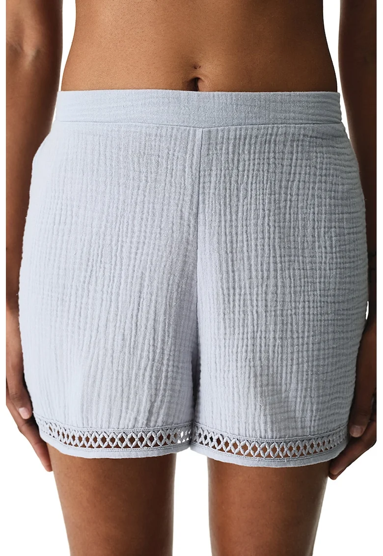 Pantaloni scurti de bumbac, Albastru pastel