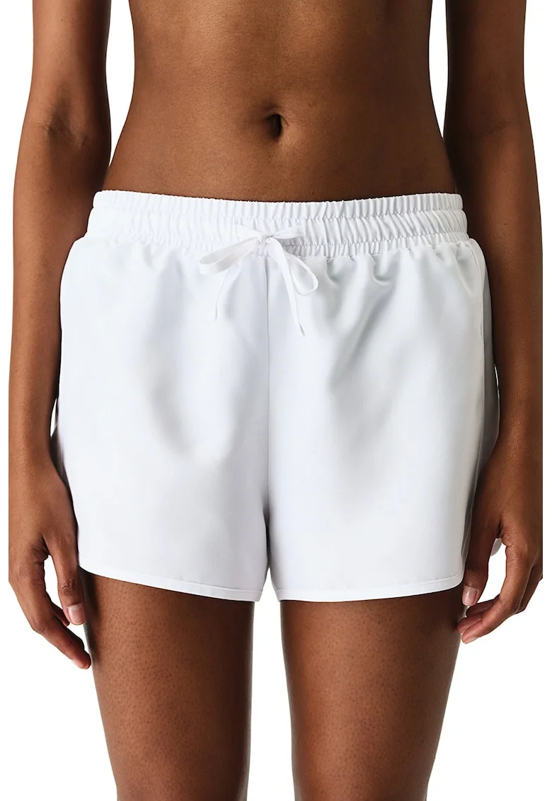 Pantaloni scurti de plaja cu snur, Alb