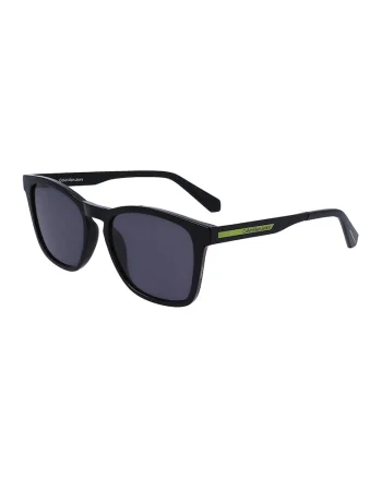 Ochelari de soare patrati cu logo, Negru/Verde lime