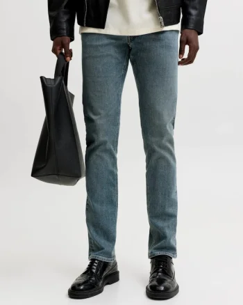 Blugi barbati GLENN, cu talie joasa si croiala Slim fit, Albastru inchis, W27 L30