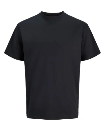 Tricou simplu, barbati big sizes, din bumbac organic, Relaxed Fit, Negru
