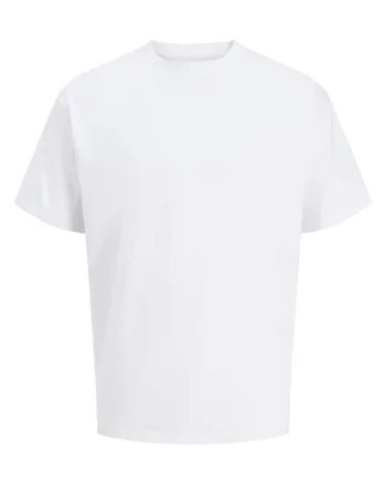 Tricou simplu, barbati big sizes, din bumbac organic, Relaxed Fit, Alb