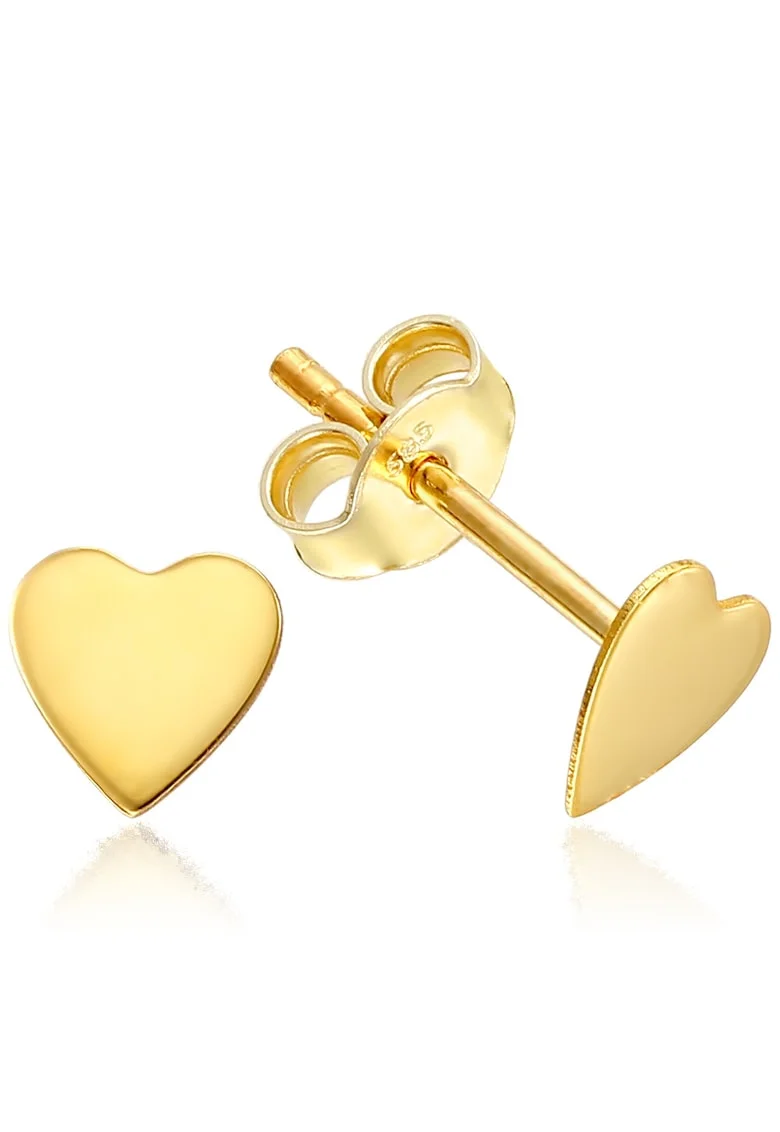 Cercei Aur 585 - 14K Heart 6mm Surub
