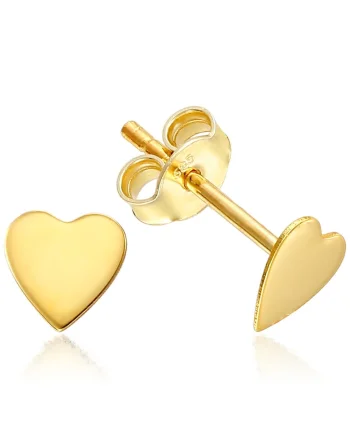 Cercei Aur 585 - 14K Heart 6mm Surub