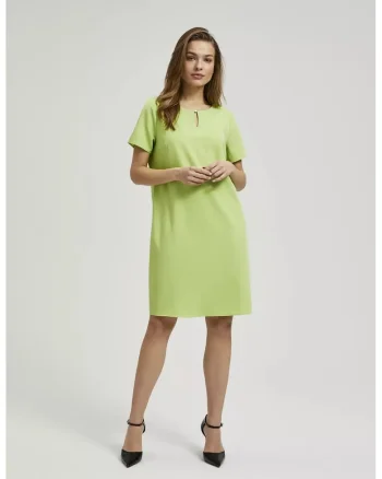 Rochie simpla verde, pana la genunchi, Verde