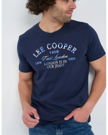Tricou cu logo contrastant, Bleumarin