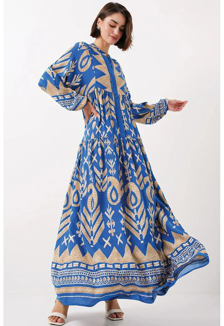 Rochie maxi, HiCCUP, viscoza, Albastru