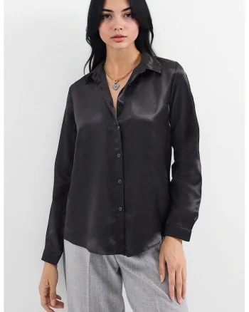 Camasi dama, HiCCUP, cu maneca lunga, negru, Negru