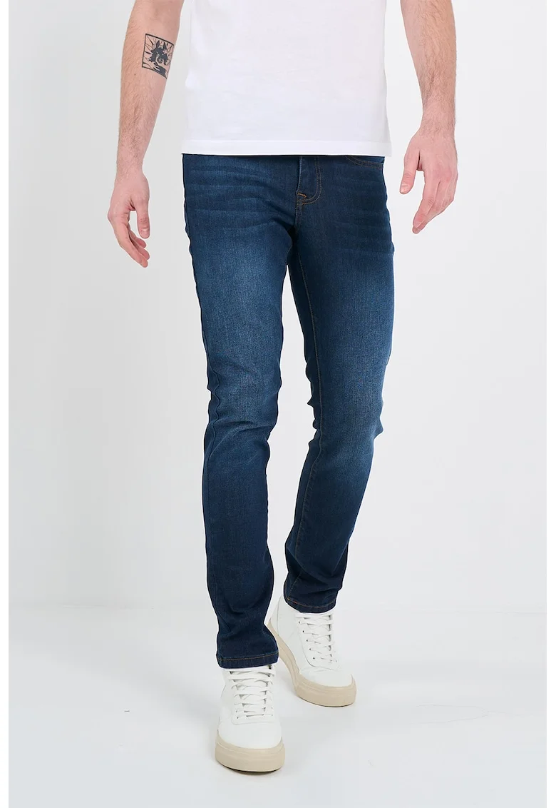 Blugi slim fit cu talie medie, Bleumarin