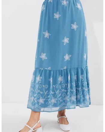 Fusta maxi, HiCCUP, albastru, Albastru
